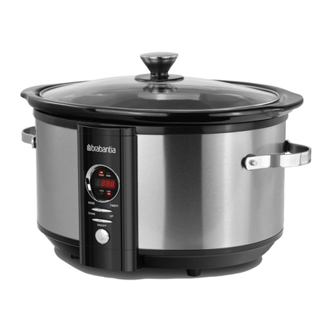Brabantia 6.5L DIGITAL STAINLESS STEEL SLOW COOKER instruction manual