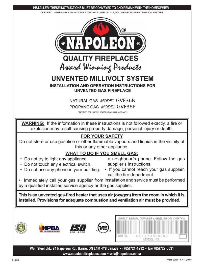 Napoleon GVF36N User manual