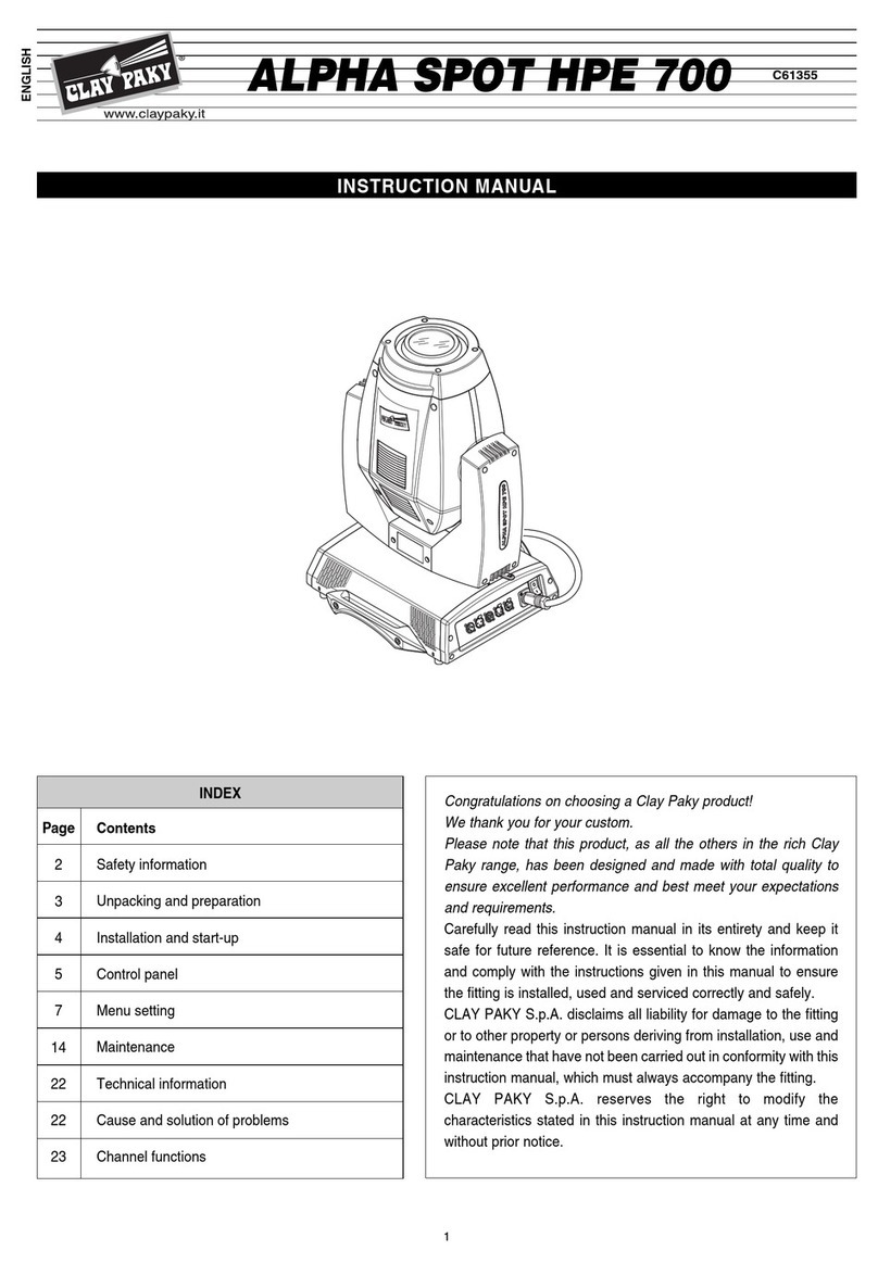 Claypaky Alpha Spot HPE 700 User manual