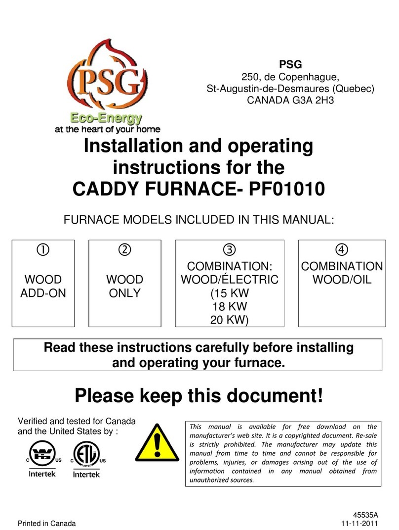 PSG Caddy PF01010 Installation and operating instructions
