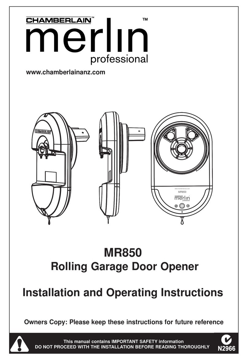 Chamberlain Merlin Professional MR850 Installation and operating instructions