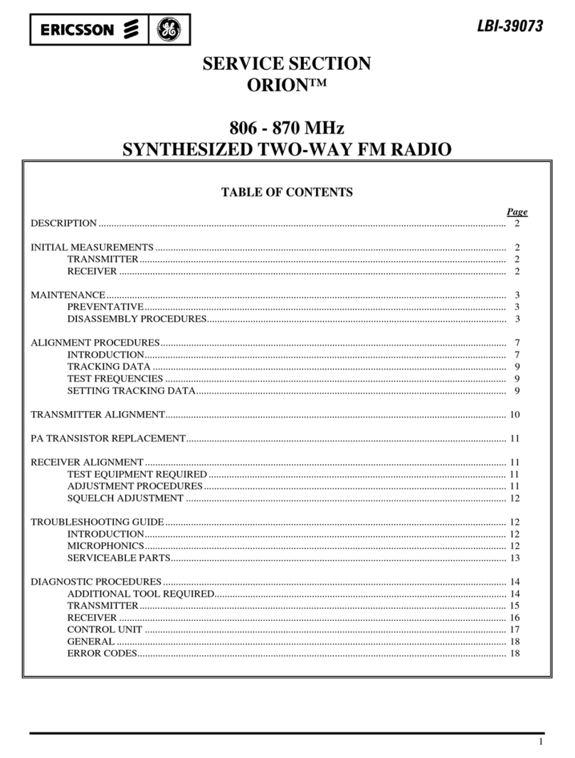 Ericsson GE ORION LBI-39073 Service manual