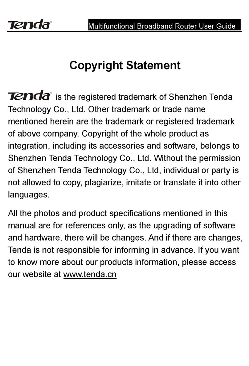 Tenda Multifunctional Broadband Router User manual