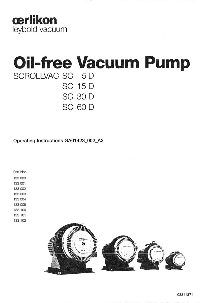 Oerlikon Scrollvac SC 30D operating instructions