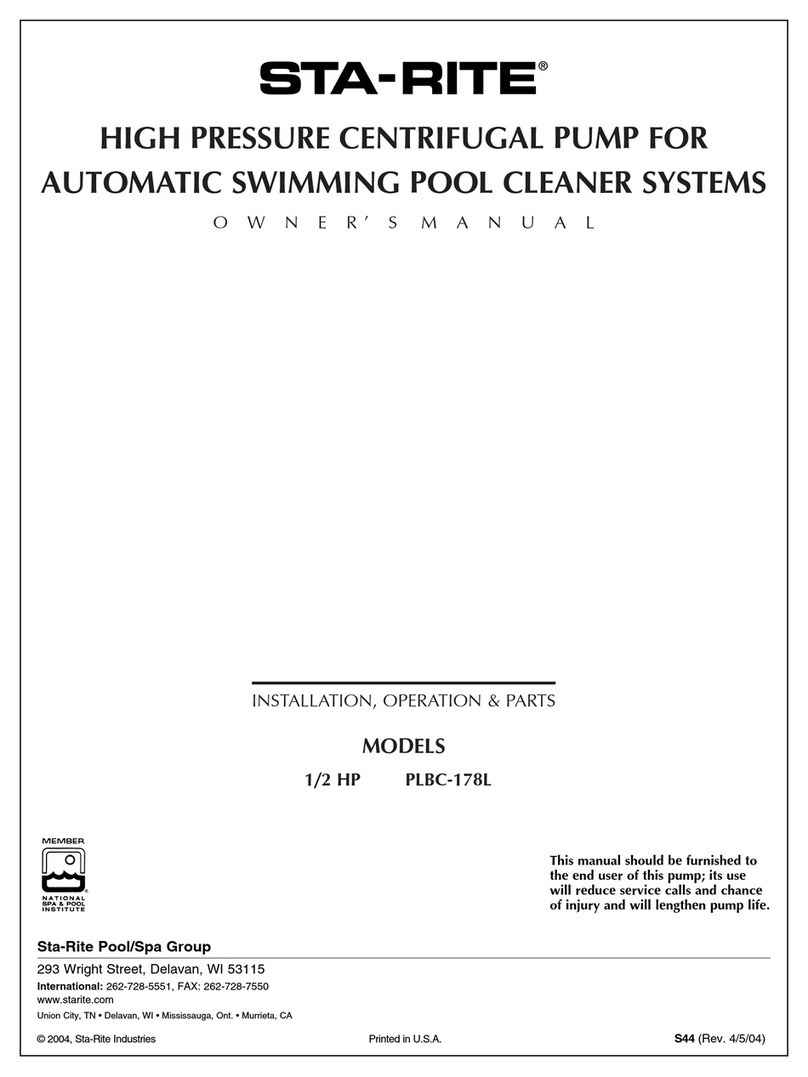 STA-RITE 1/2 HP owner's manual