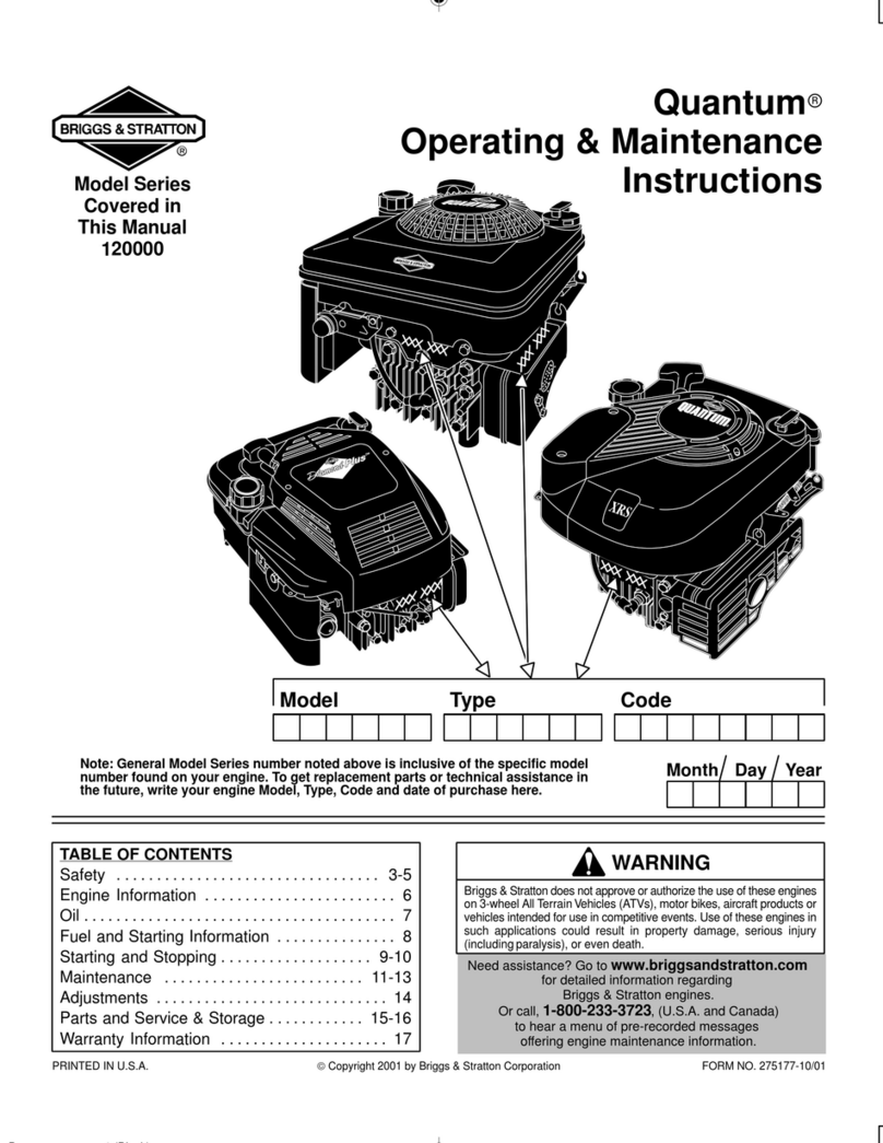 Briggs & Stratton 120000 Installation and operation manual