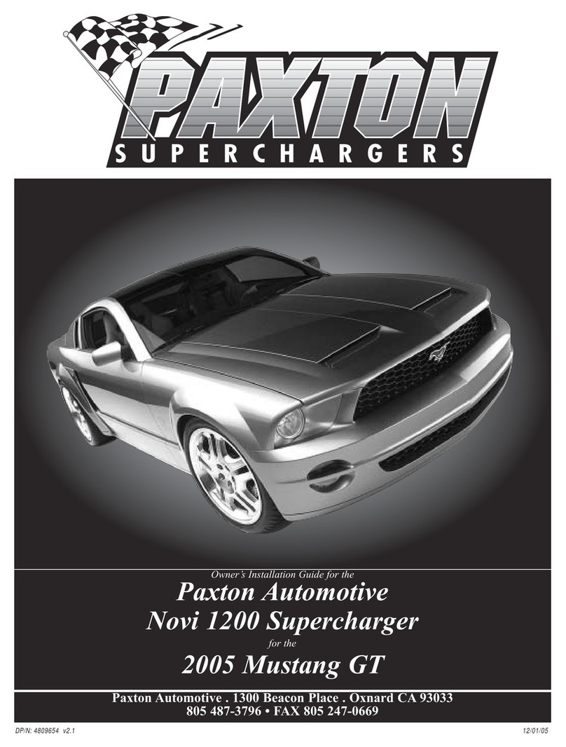 Paxton Automotive Novi Supercharger 1200 Owner's installation guide