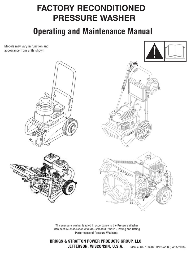 Briggs & Stratton FACTORY RECONDITIONED PRESSURE WASHER Operating and maintenance manual