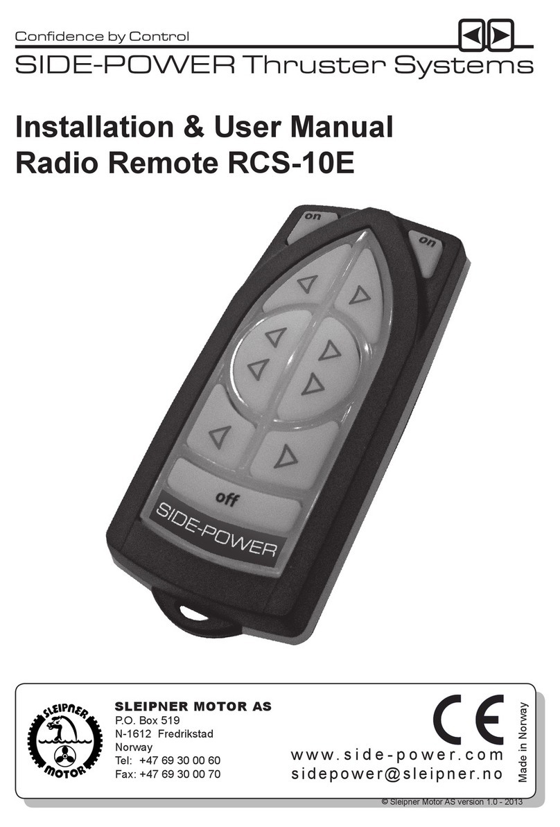SLEIPNER MOTOR AS SIDE-POWER RCS-10E Instruction Manual
