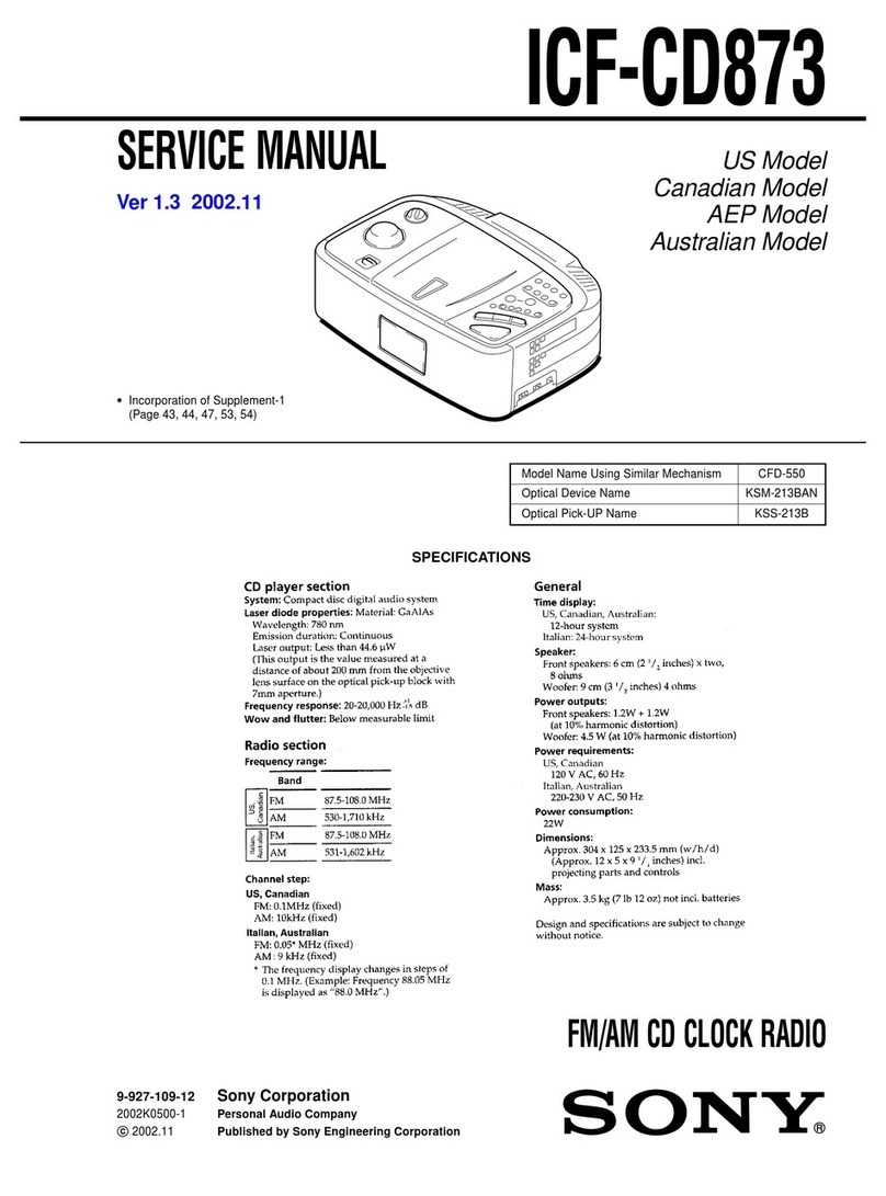 Sony Walkman ICF-CD873 User manual