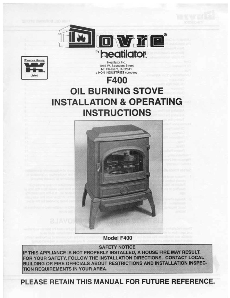 Dovre F400 Installation & operating instructions
