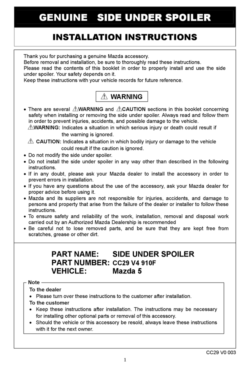 Mazda GENUINE SIDE UNDER SPOILER installation instructions