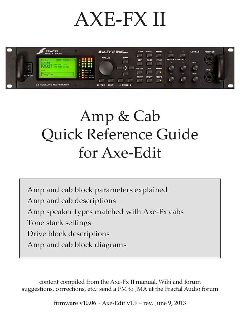 Fractal AXE-FX II Quick reference guide