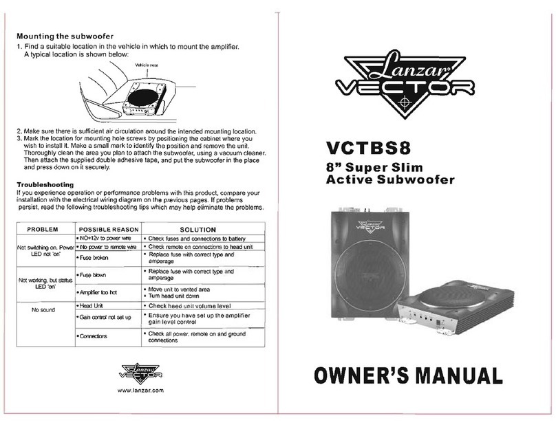 Lanzar Vector VCTBS8 owner's manual