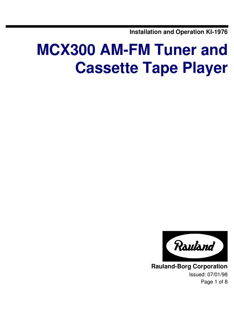 rauland MCX300 Installation and operation
