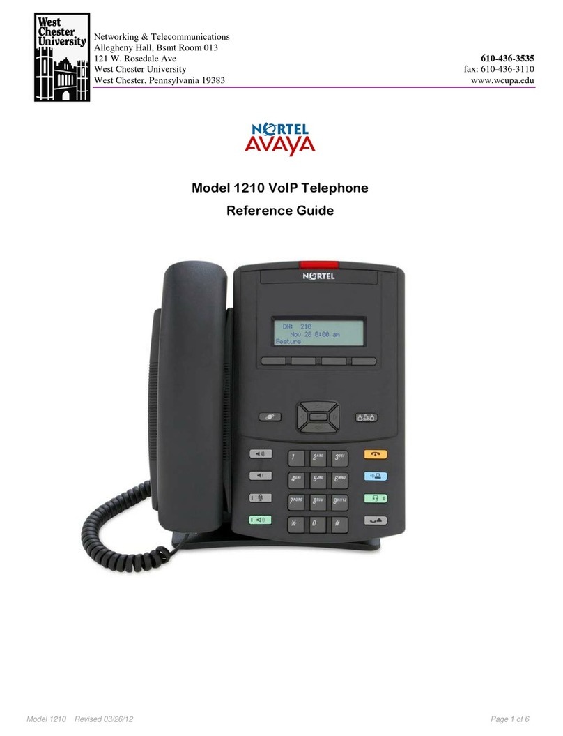 Nortel 1210 User manual