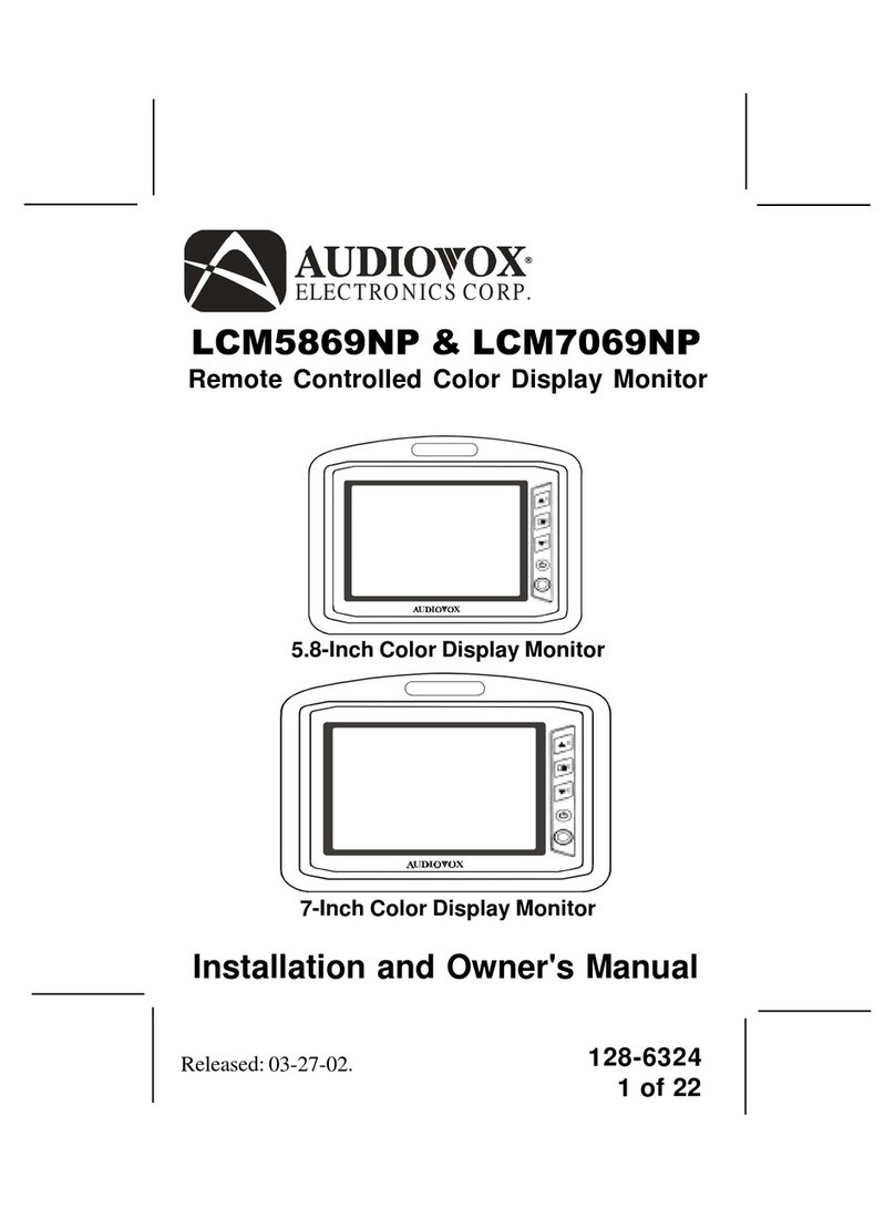 Audiovox LCM5869NP Installation instructions