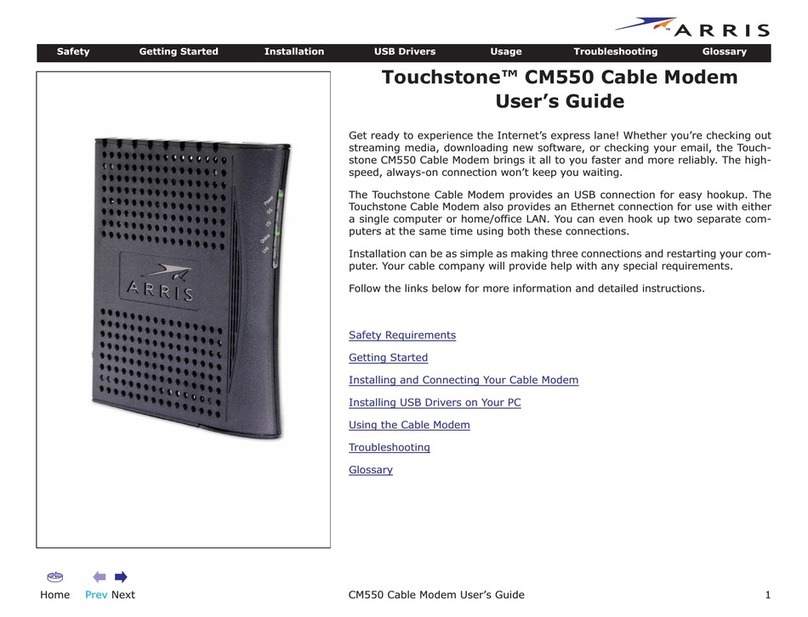 Arris Touchstone CM550 user guide