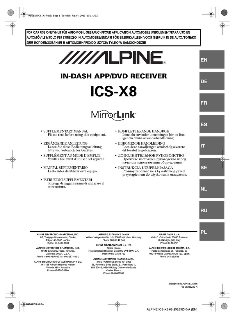 Alpine ICS-X8 Supplementary manual
