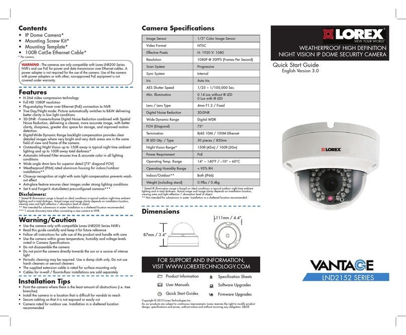 Lorex VANTAGE LND2152 SERIES User manual