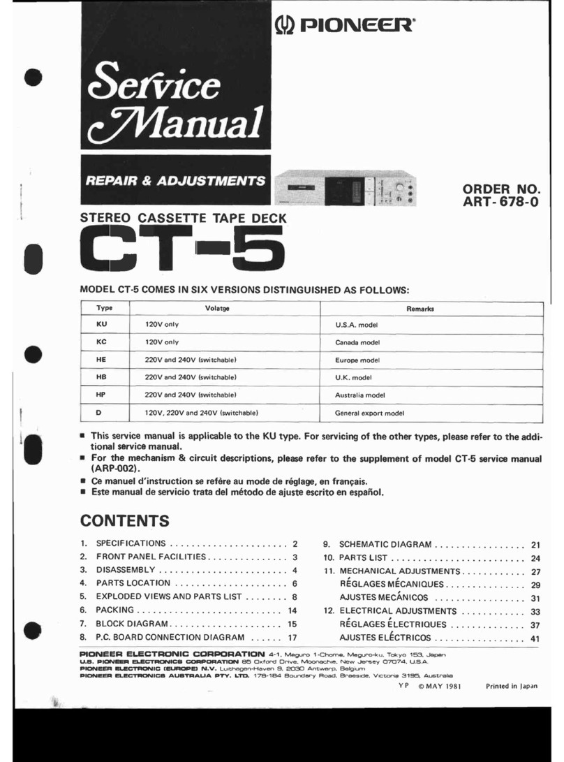 Pioneer CT-5 User manual Pioneer CT-5 User manual