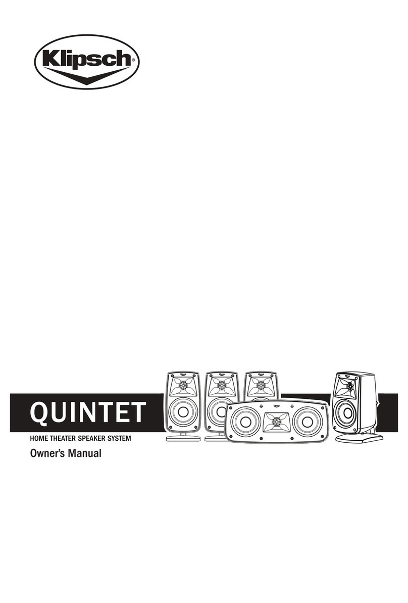 Klipsch Quintet owner's manual