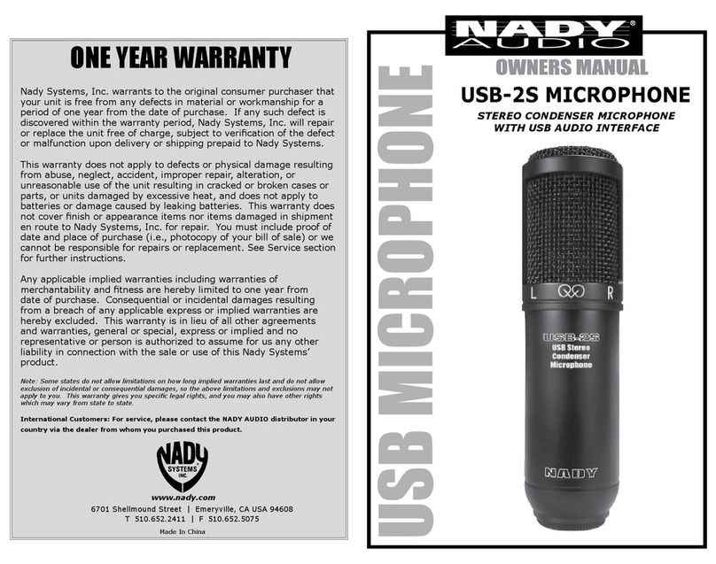 Nady Audio USB-2S owner's manual