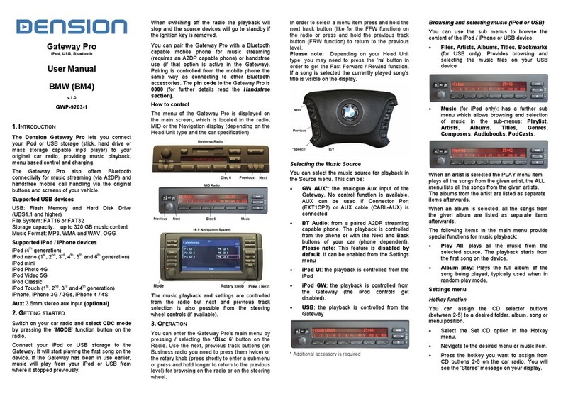 Dension GWP-9203-1 user manual