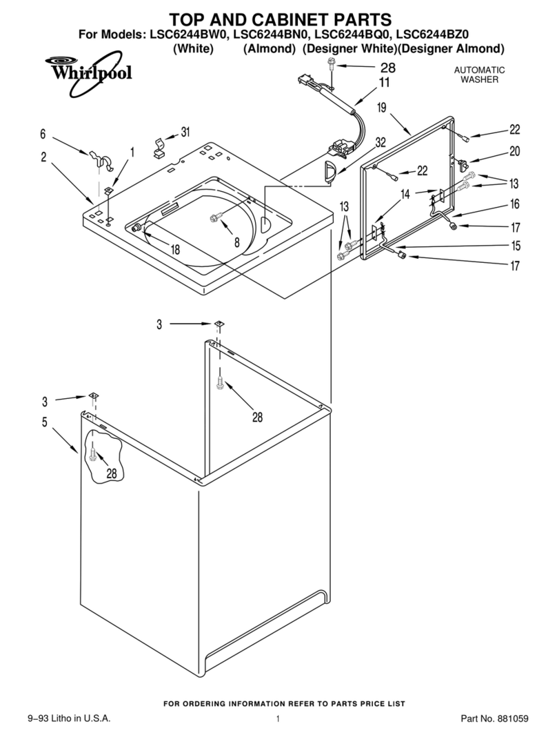 Whirlpool LSC6244BW0 parts list