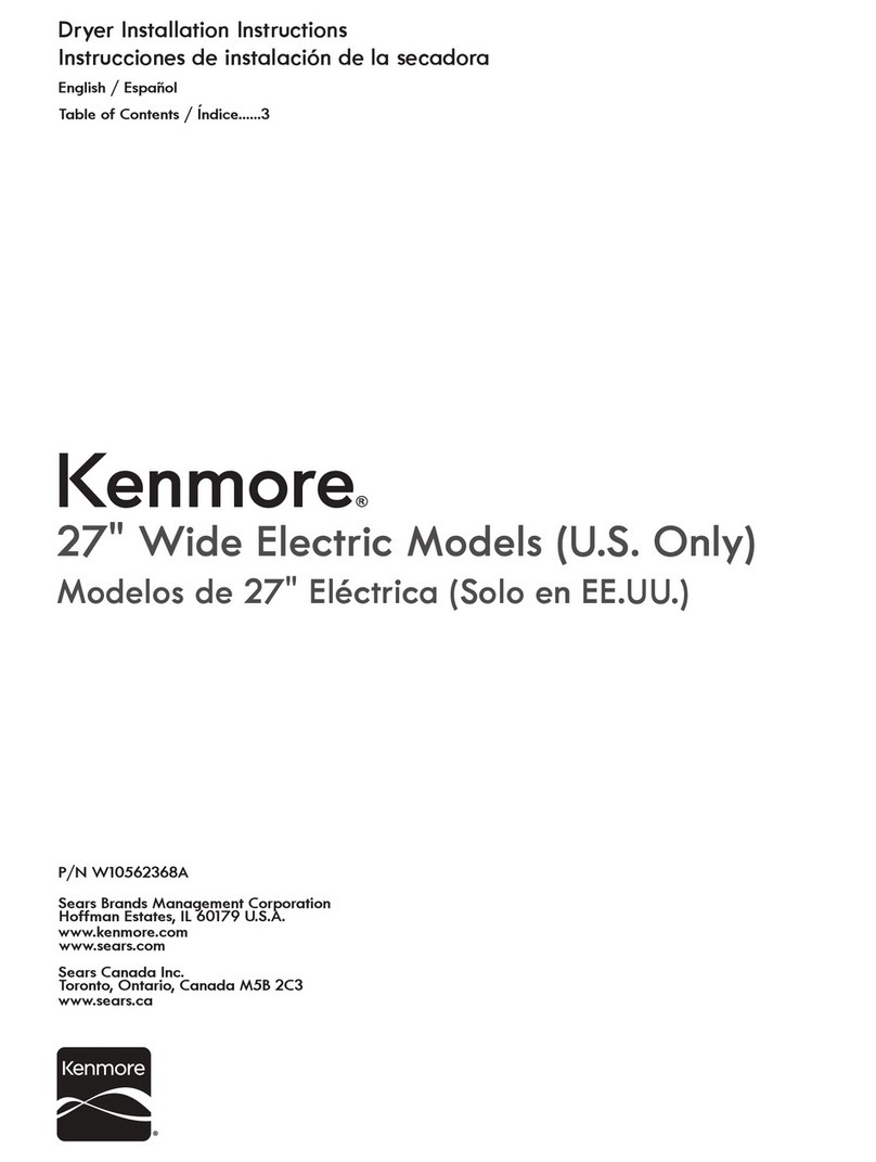Kenmore W10562368A User manual Kenmore W10562368A User manual
