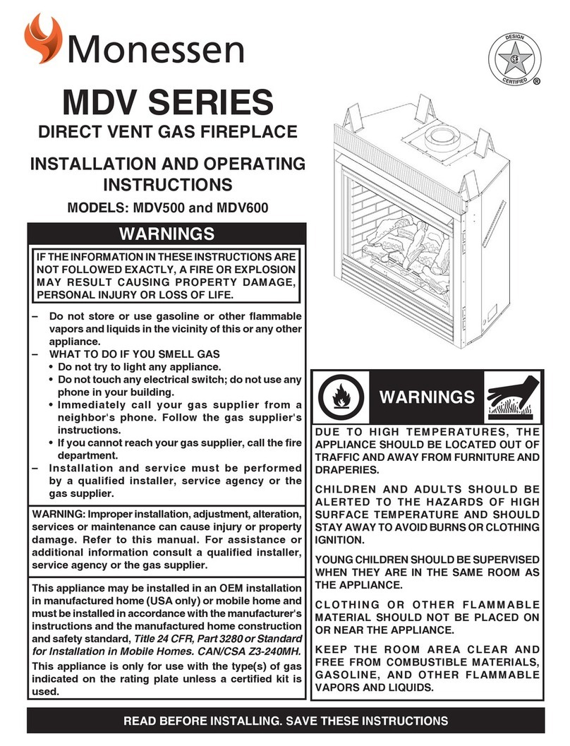 Monessen Hearth Direct Vent Gas Fireplace MDV500 User manual Monessen Hearth Direct Vent Gas Fireplace MDV500 User manual