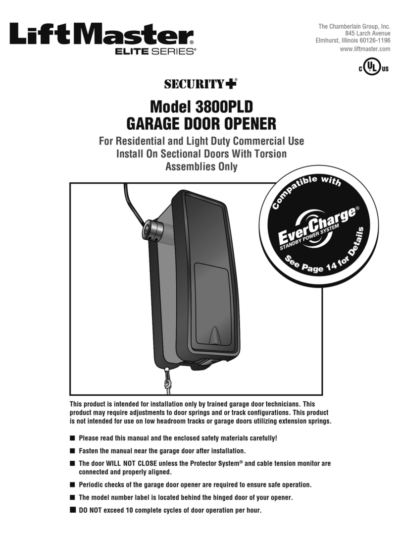 Chamberlain LiftMaster Elite Security+ 3800PLD installation manual