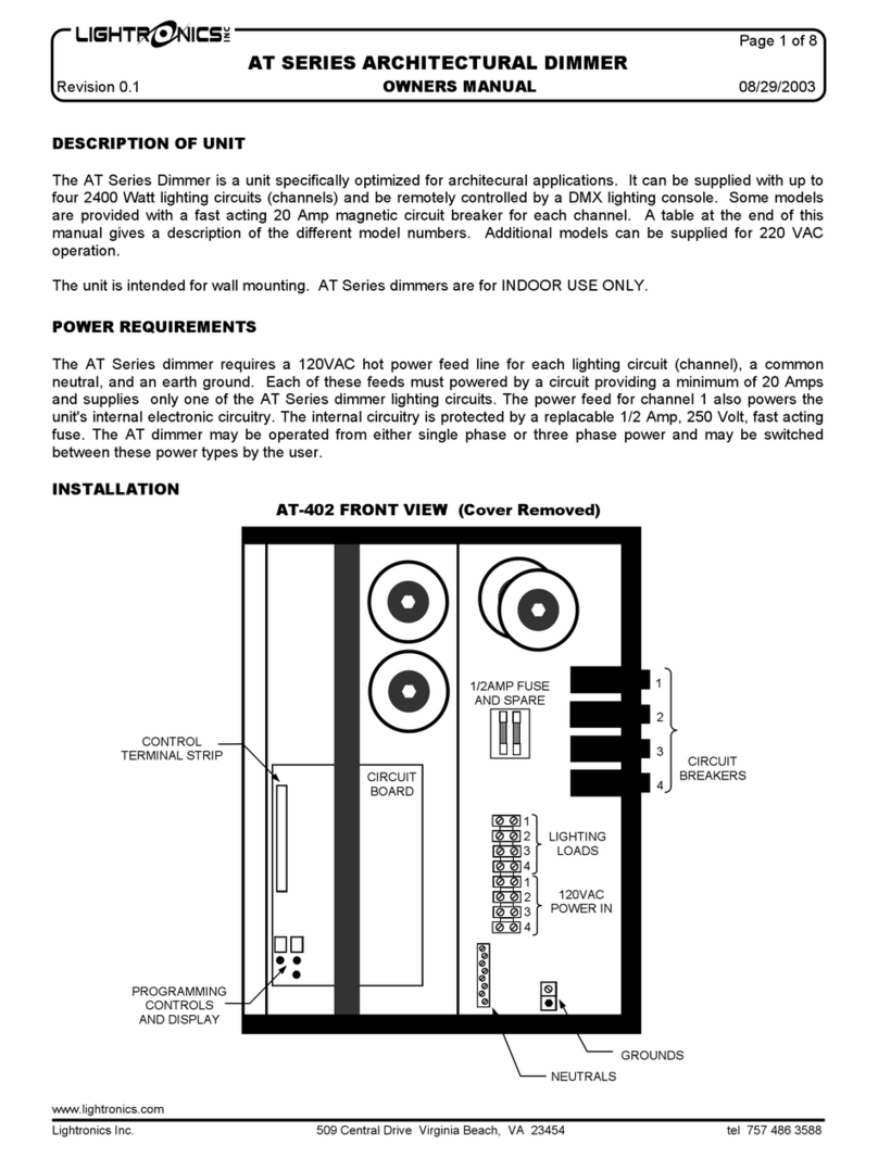 Lightronics AT SERIES owner's manual Lightronics AT SERIES owner's manual