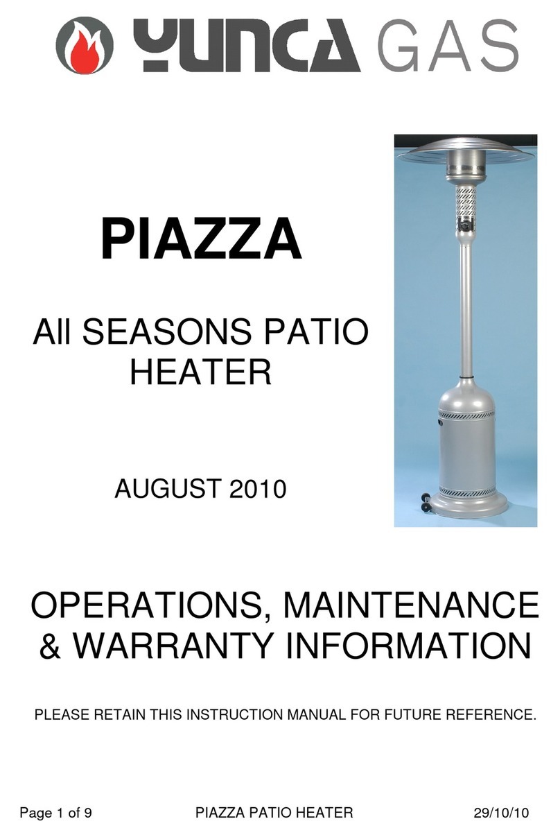Yunca Gas PIAZZA Operating & maintenance instructions