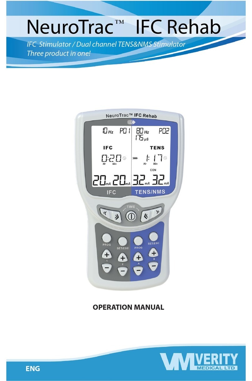 Verity Medical NeuroTrac IFC Rehab Operation manual