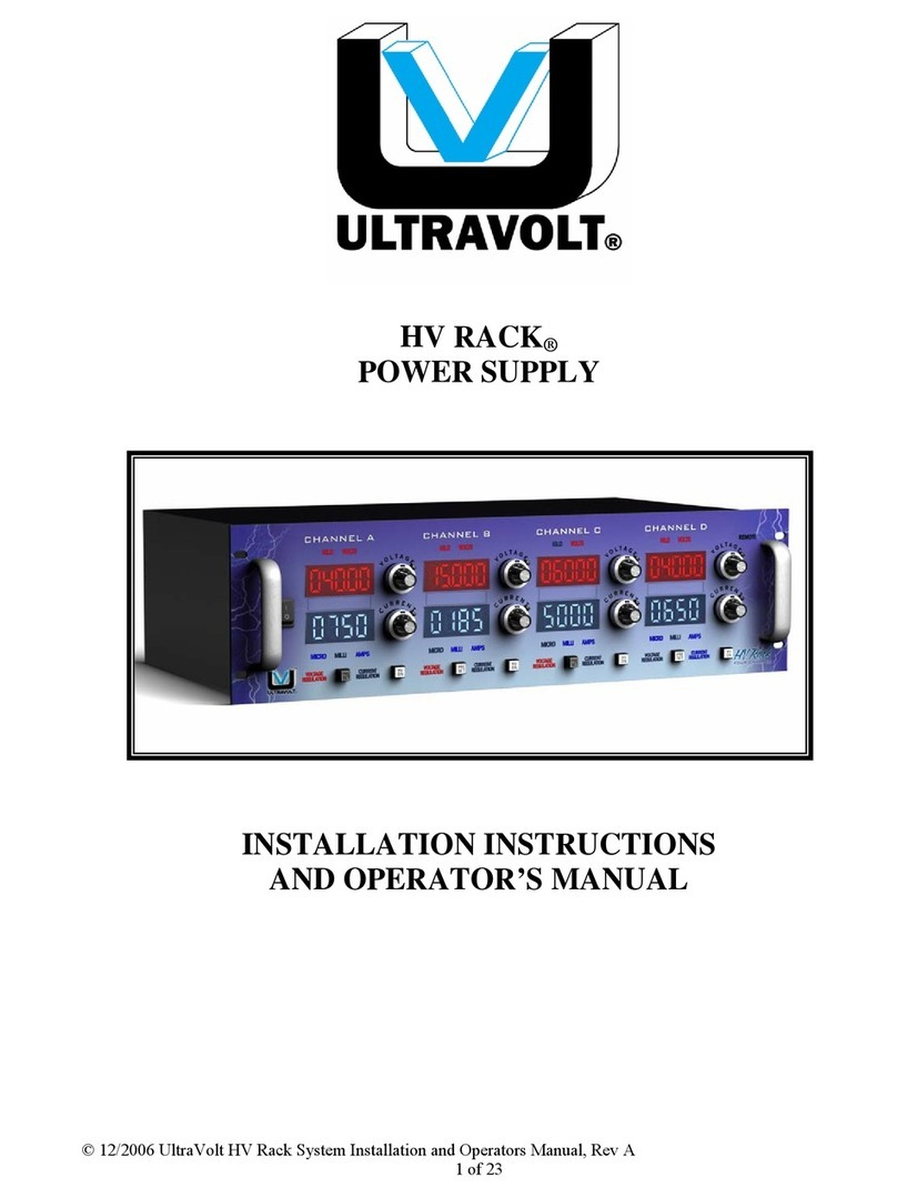 Ultravolt HV RACK Installation instructions and operating manual