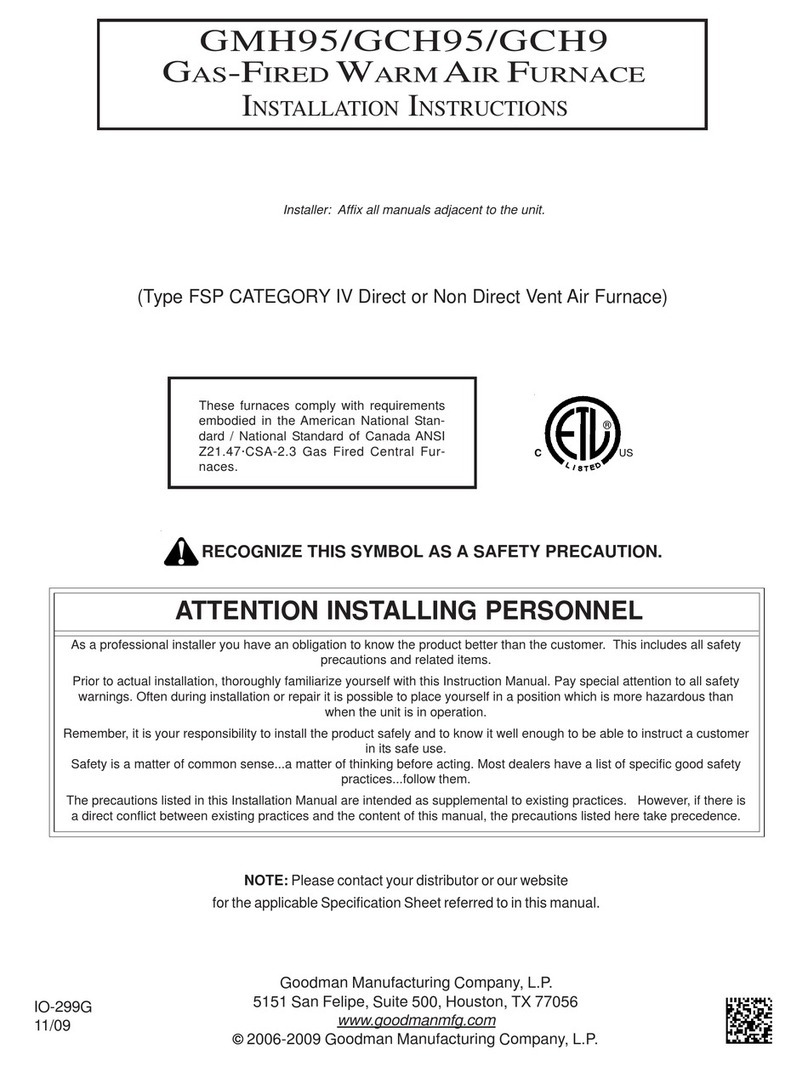 Goodman GCH95 User manual
