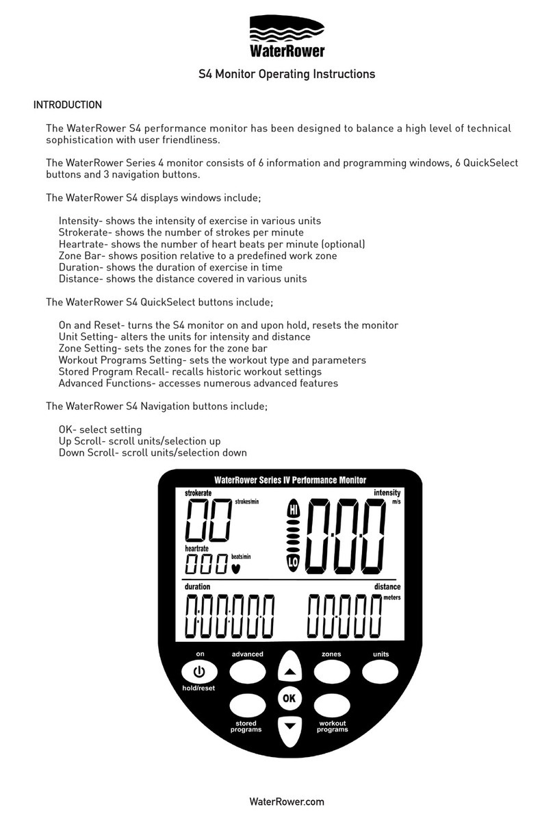 WaterRower S4 User manual