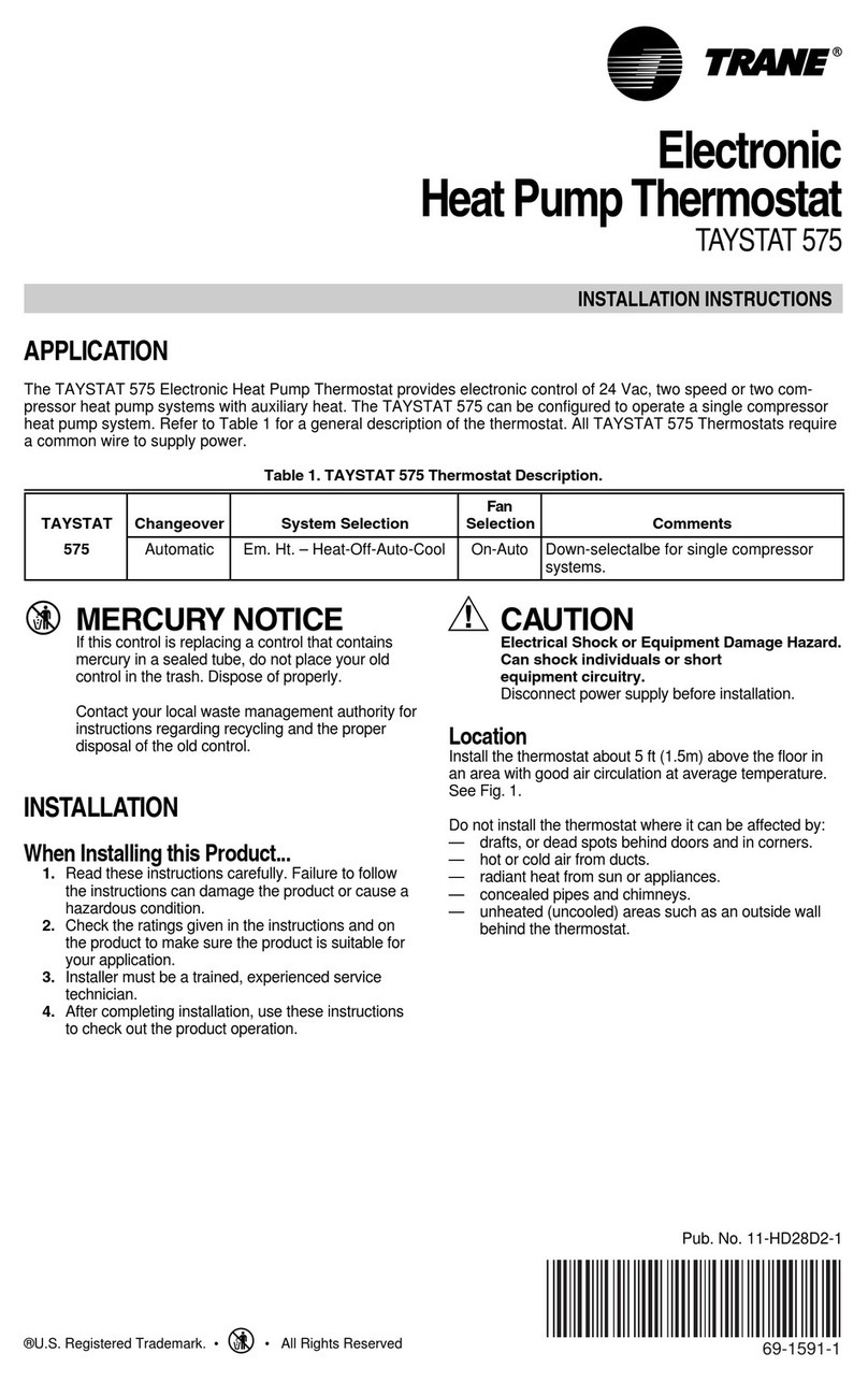 Trane TAYSTAT 575 User manual