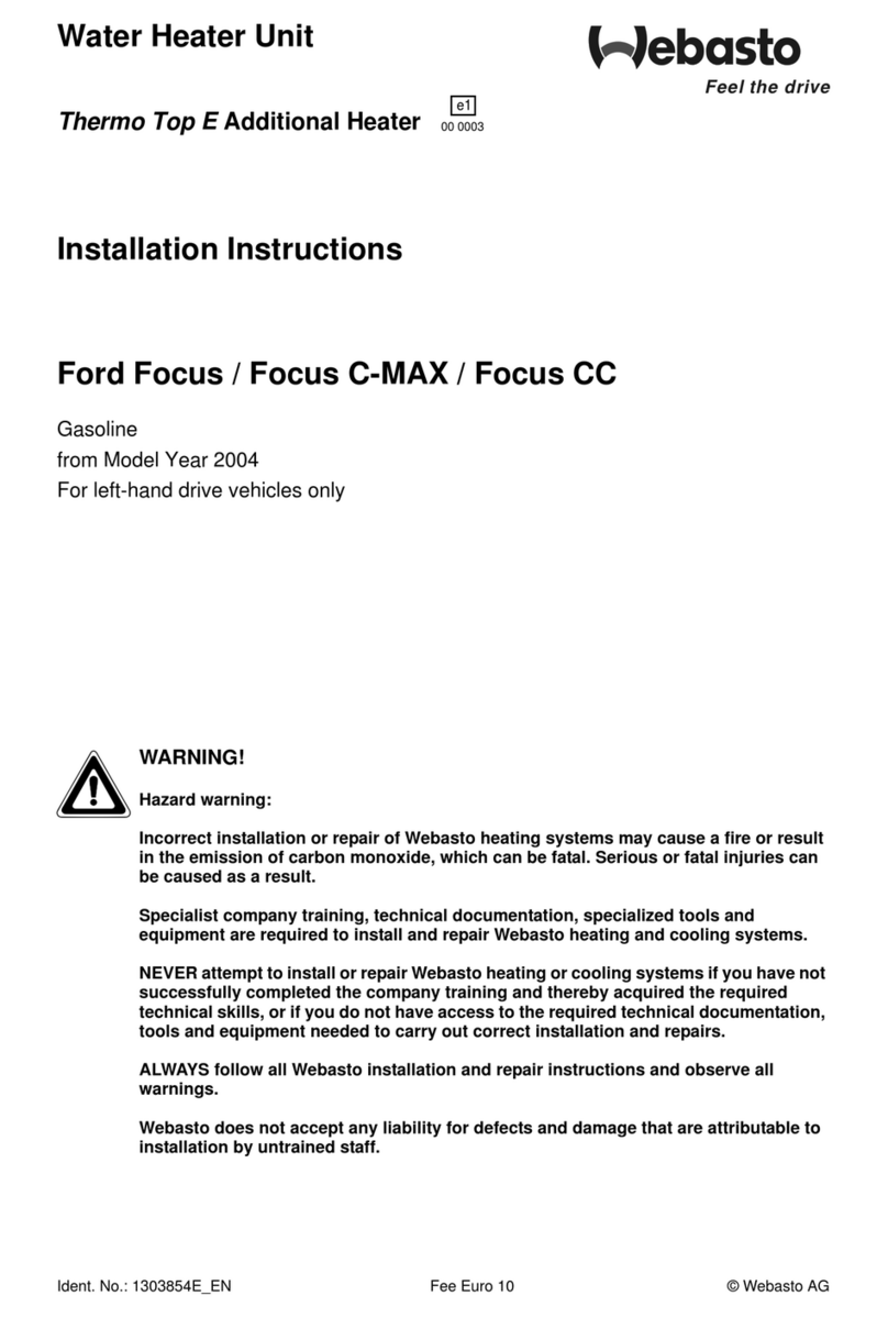 Webasto Ford Focus User manual