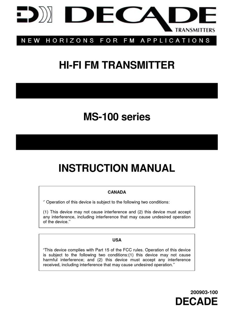 Decade MS-100 series instruction manual