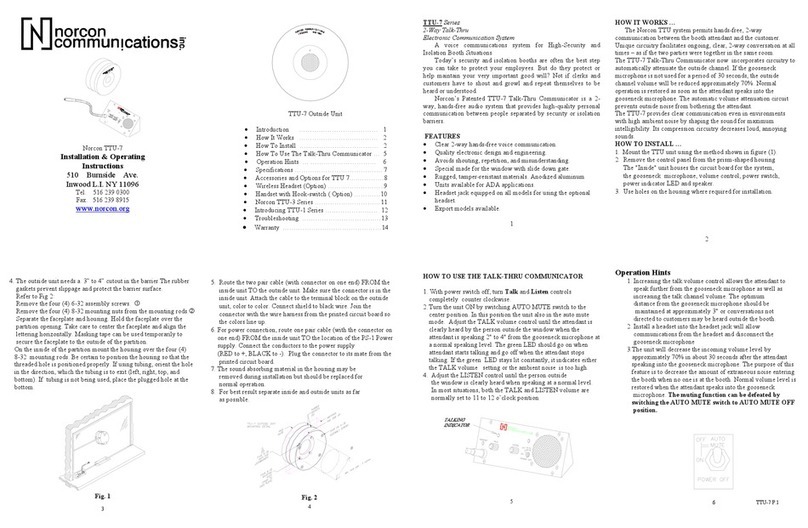 Norcon Communications TTU-7 Installation & operating instructions