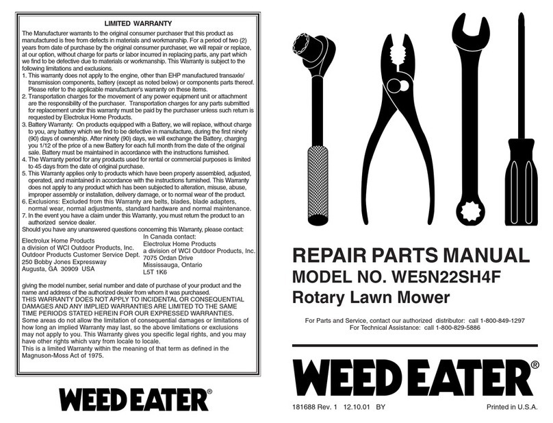 Weed Eater WE5N22SH4F Owner's manual