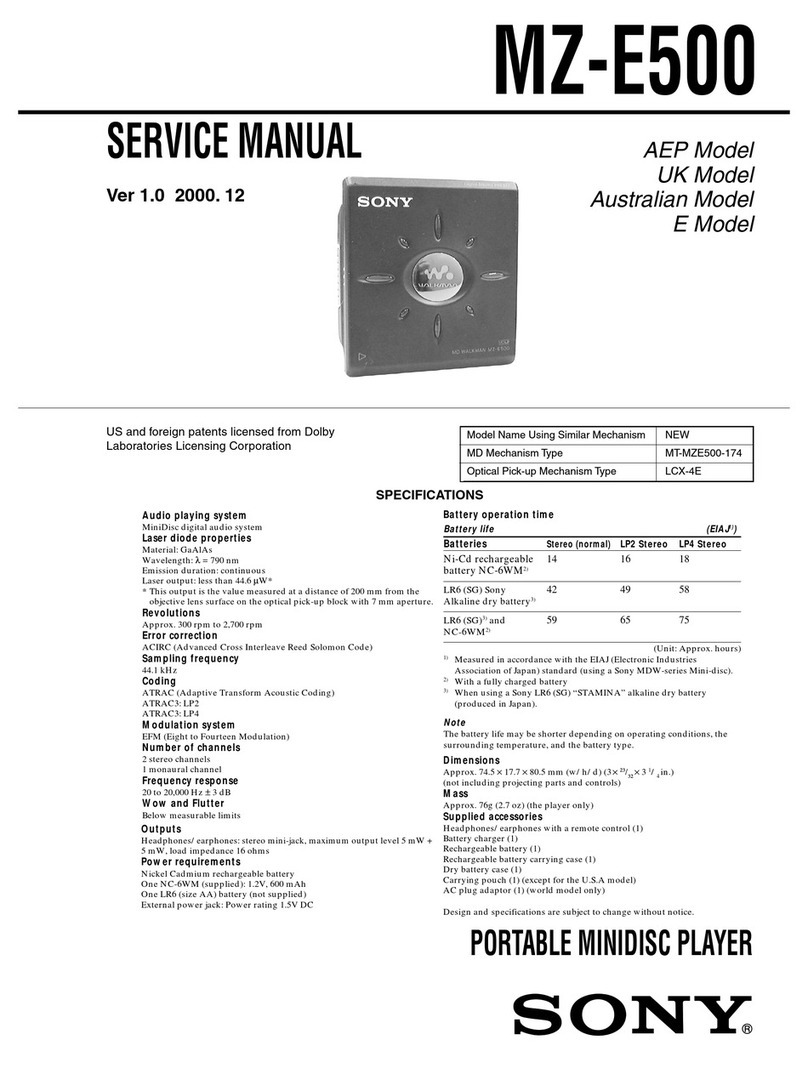 Sony MZ-E500 Service manual