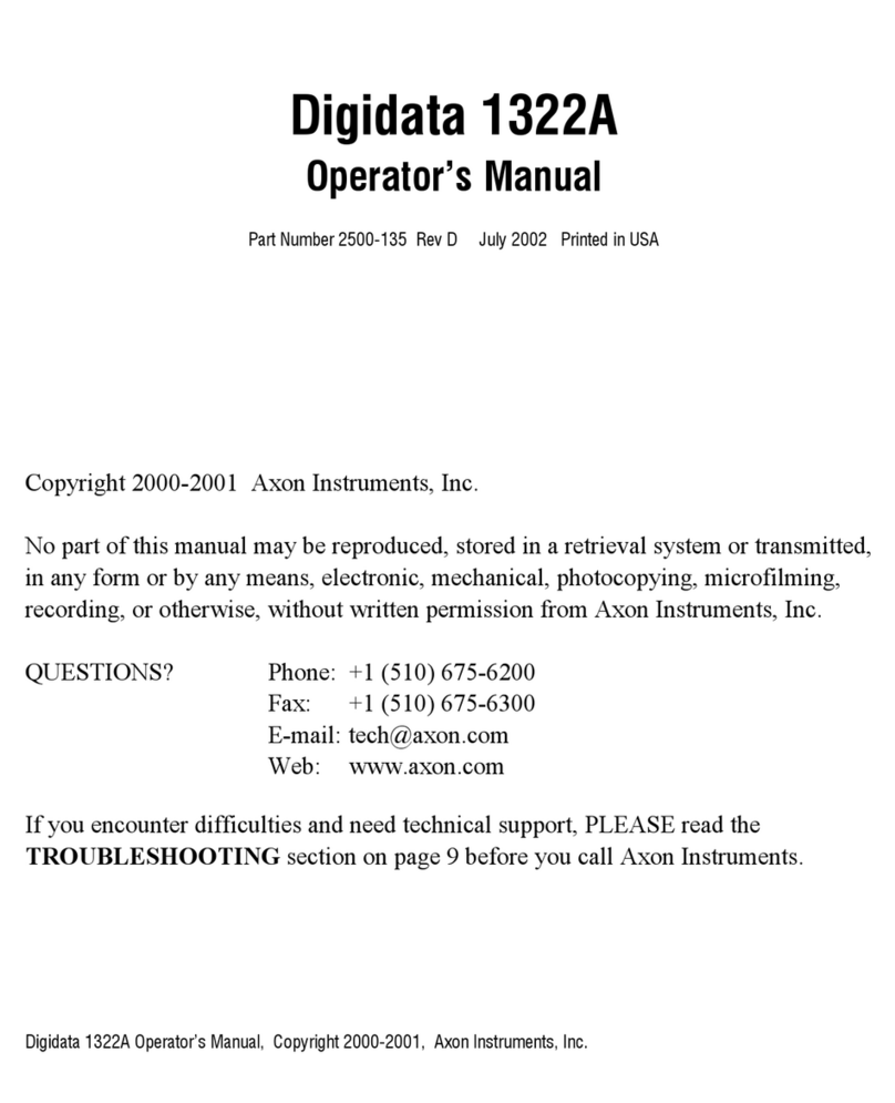 Axon Digidata 1322A Operator's manual