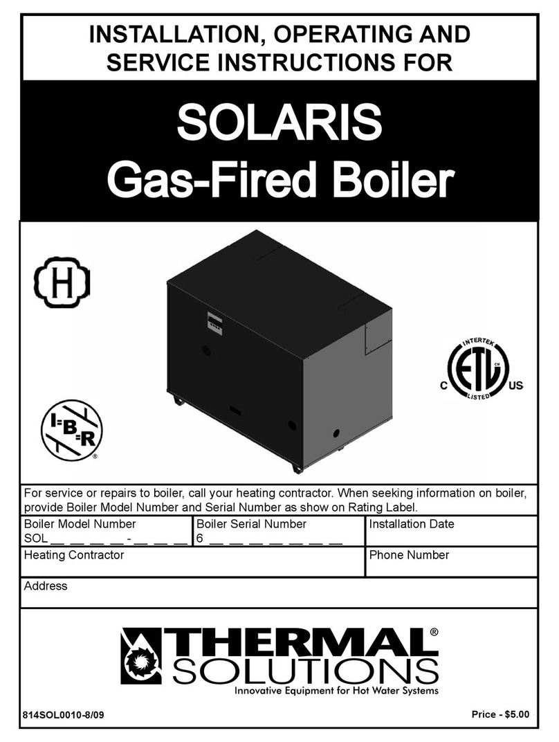 Thermal Solutions SOLARIS Installation, operating and service instructions