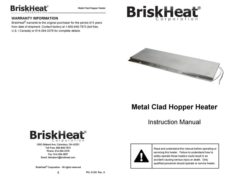 BriskHeat Metal Clad Hopper Heater instruction manual