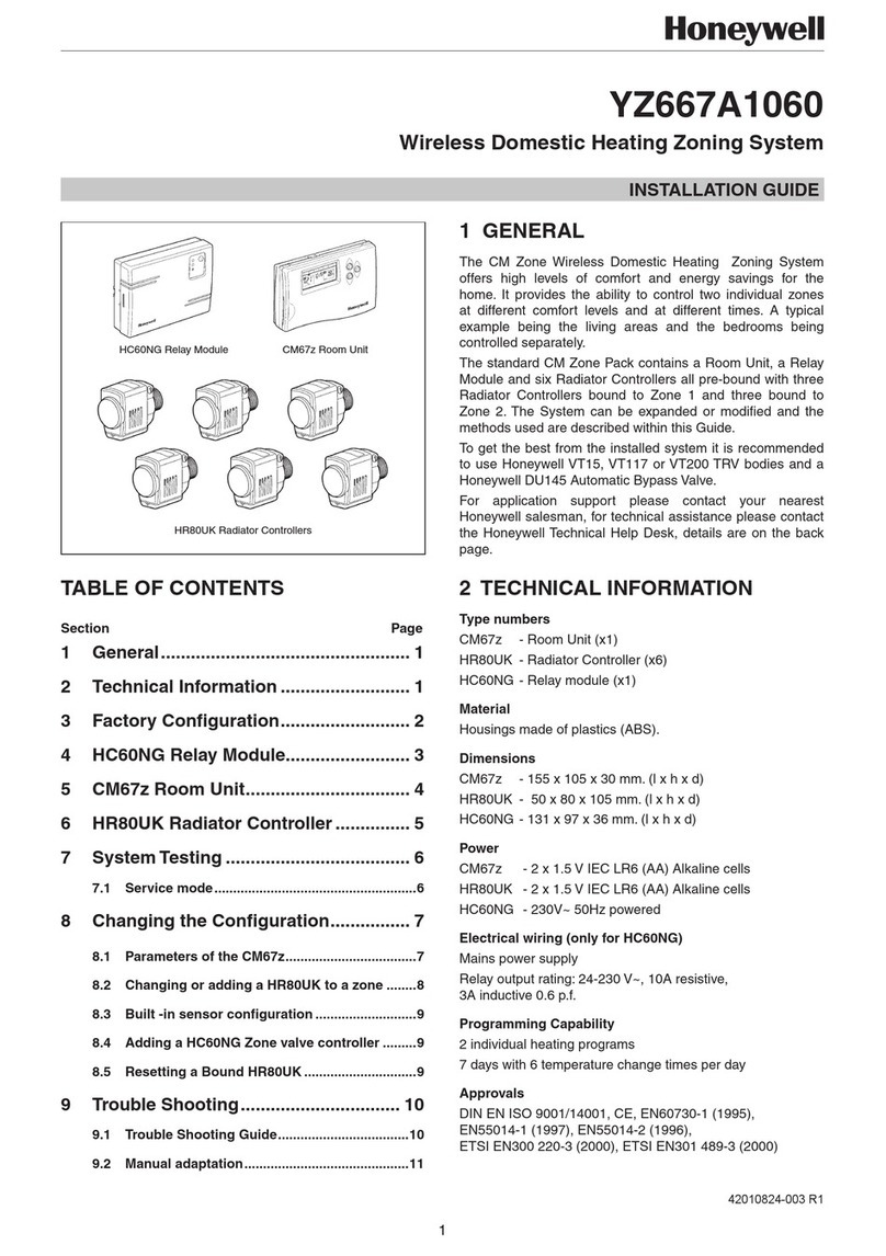 Honeywell YZ667A1060 installation guide Honeywell YZ667A1060 installation guide