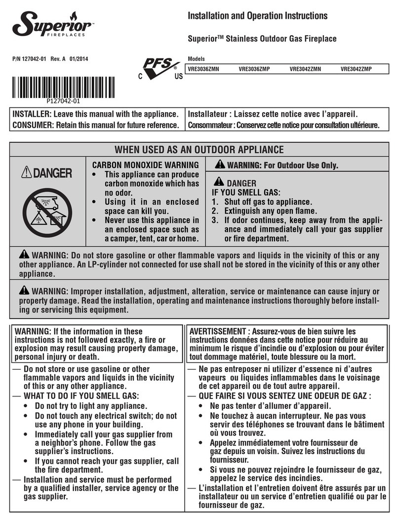 Superior Fireplaces VRE3036ZMN User manual