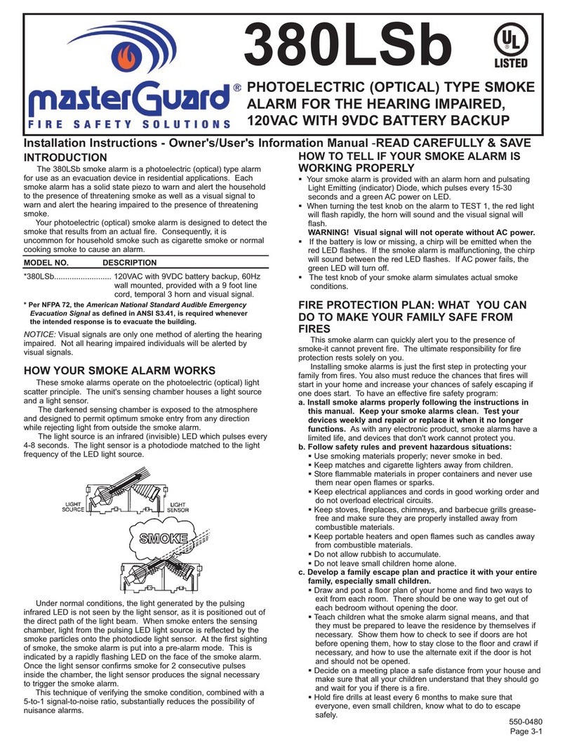 MasterGuard 380LSb Owner's/user's information manual